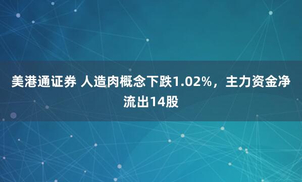 美港通证券 人造肉概念下跌1.02%，主力资金净流出14股