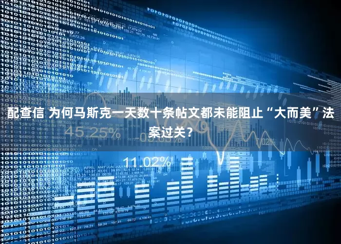 配查信 为何马斯克一天数十条帖文都未能阻止“大而美”法案过关？